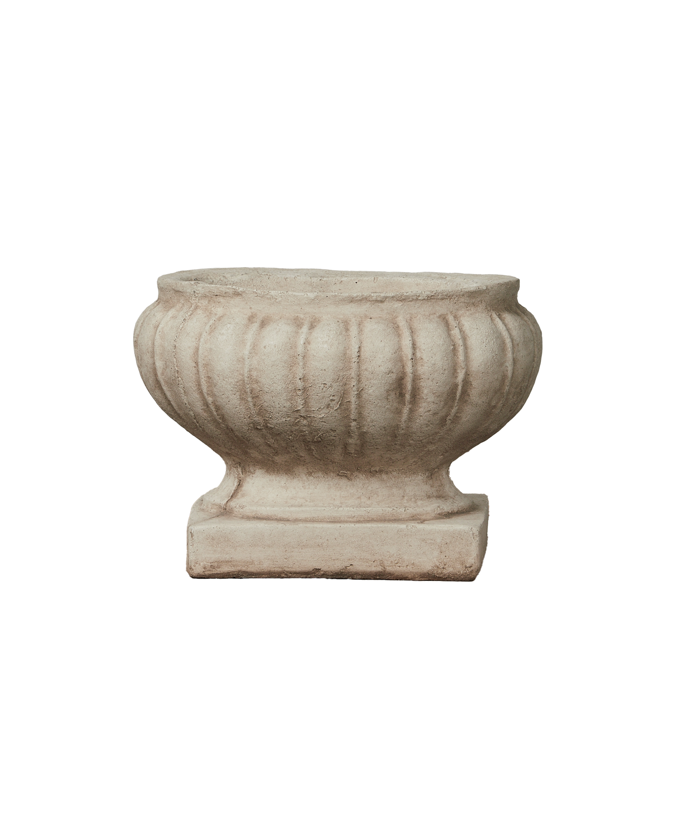 Reproduction Ribbed Oval Urn from Domestic made of Cement