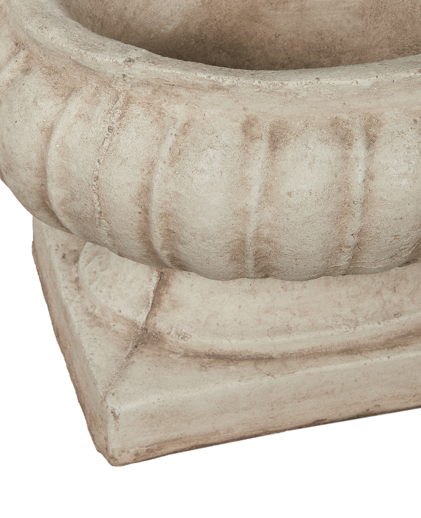 Reproduction Ribbed Oval Urn from Domestic made of Cement