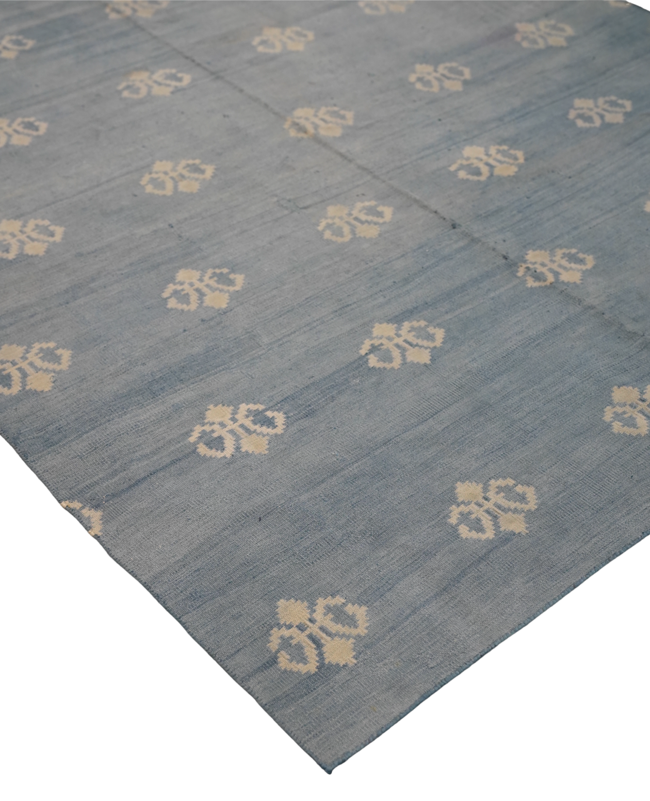 Dhurrie Rug - Blue Geometric