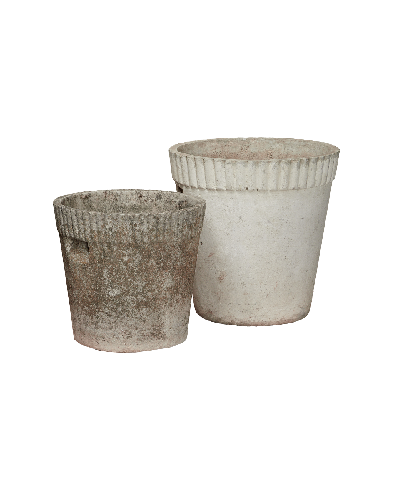 Vintage Willy Guhl Planter - Round Ribbed from Switzerland made of Cement