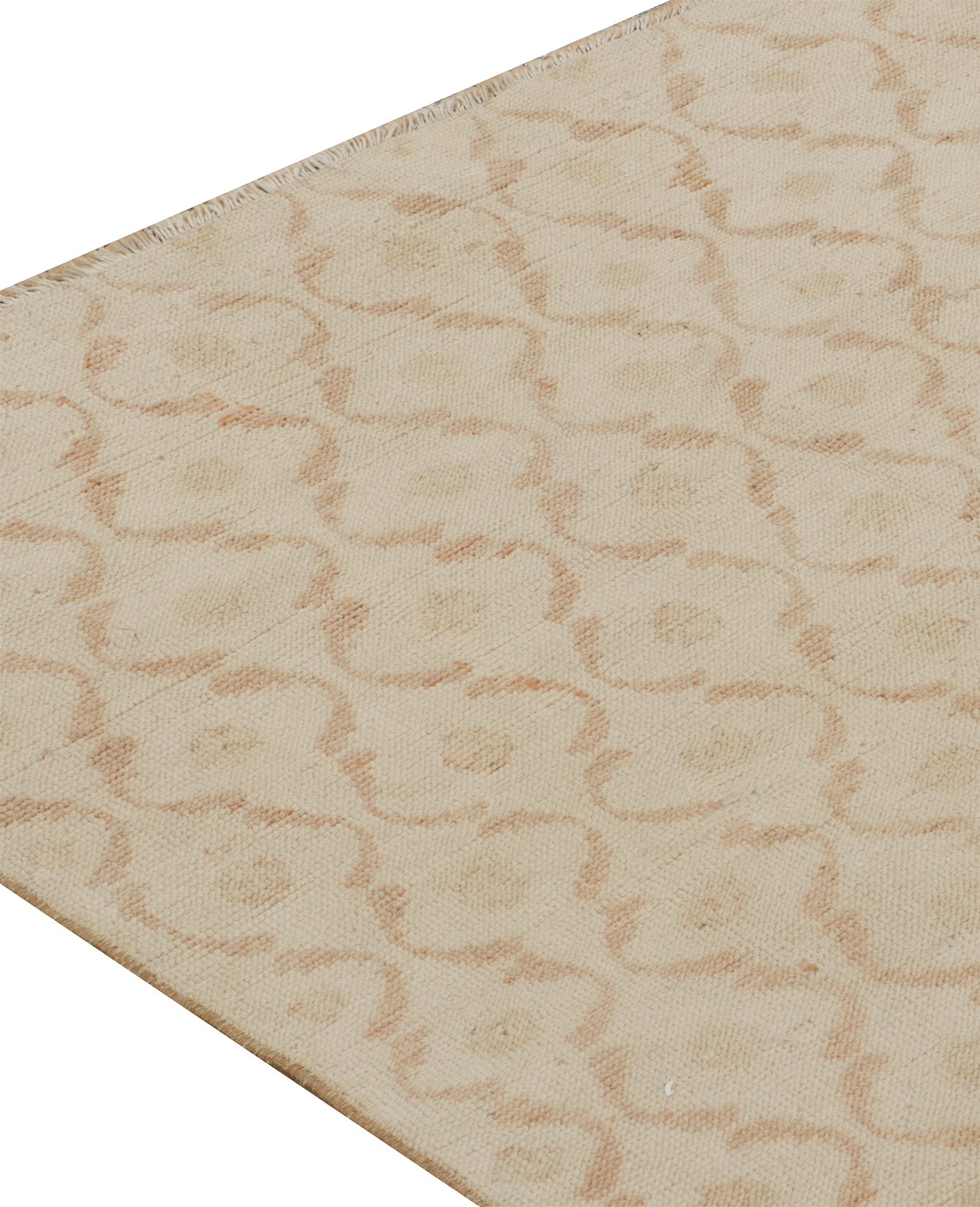 Vintage Zeki Müren Runner - Beige and Brown Lattice from Turkey made of Wool