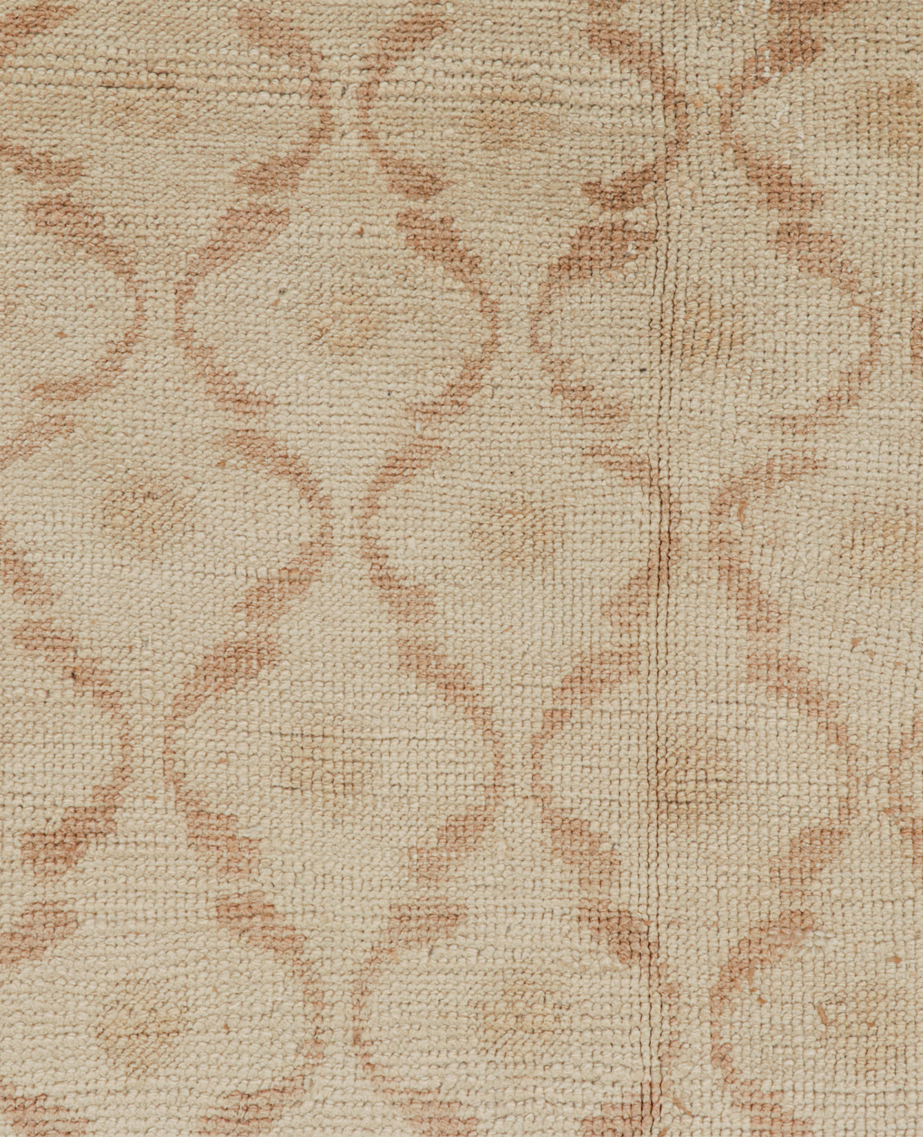 Vintage Zeki Müren Runner - Beige and Brown Lattice from Turkey made of Wool