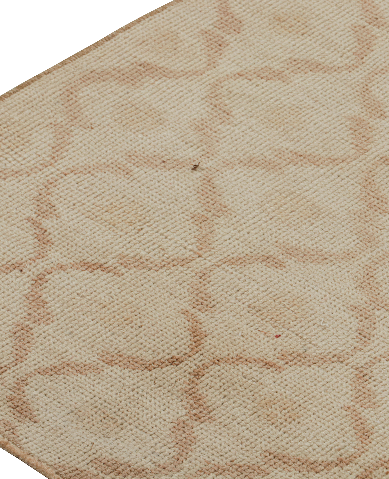 Vintage Zeki Müren Runner - Beige and Brown Lattice from Turkey made of Wool