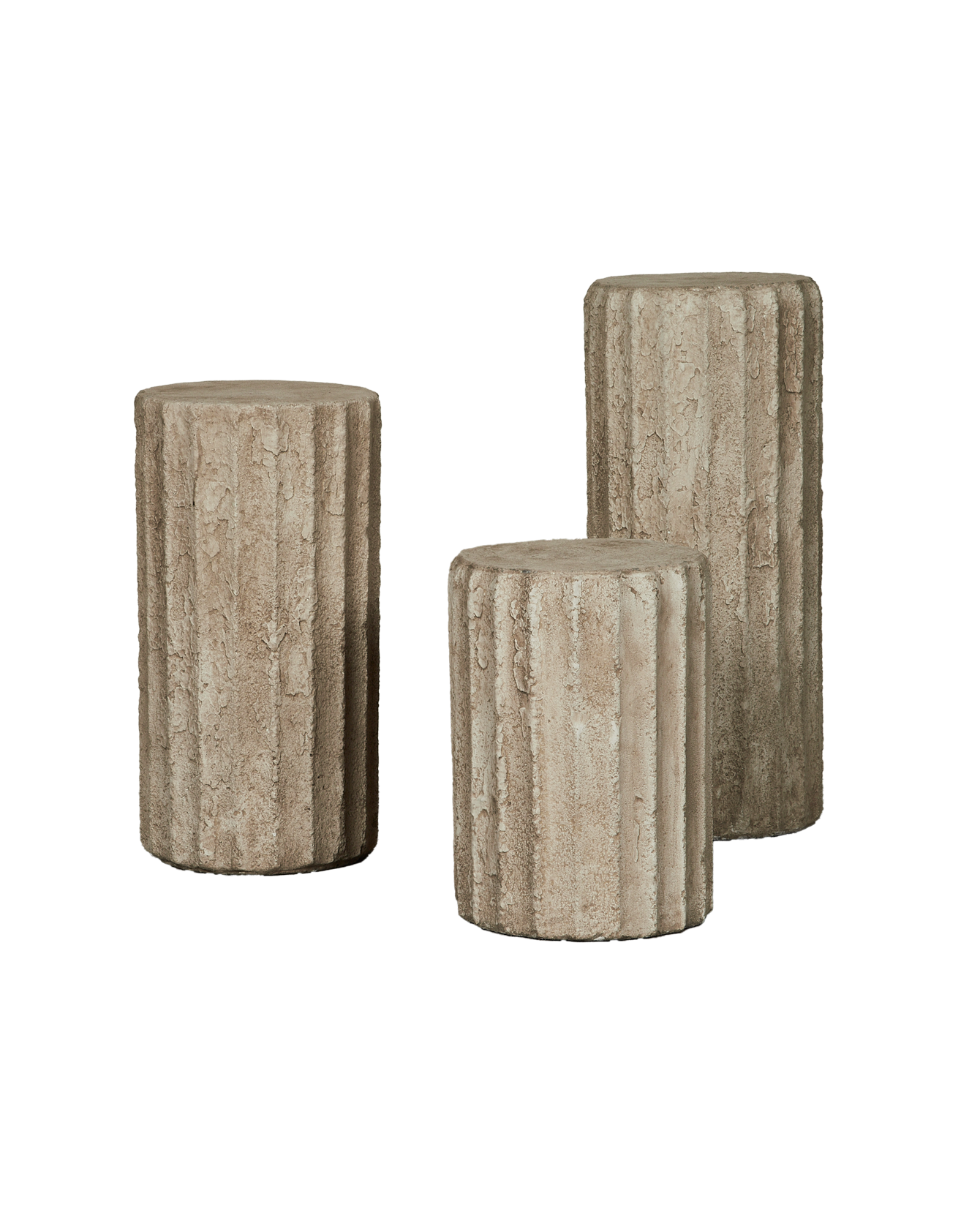 Reproduction Cast Fluted Pedestal from Domestic made of Cement