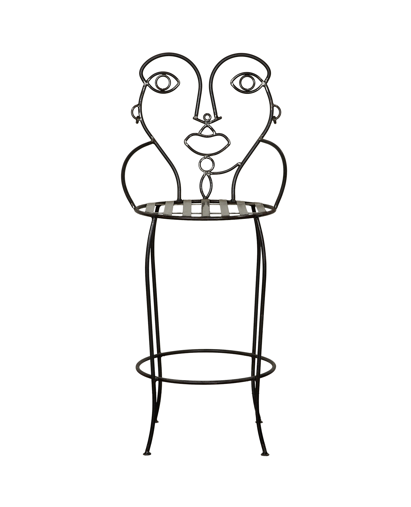 Reproduction Metal Face Bar Stool - Hers from Mexico made of Metal