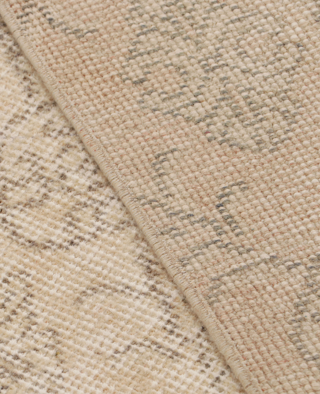 Vintage Zeki Müren Rug - Beige-Brown Geometric from India made of Wool