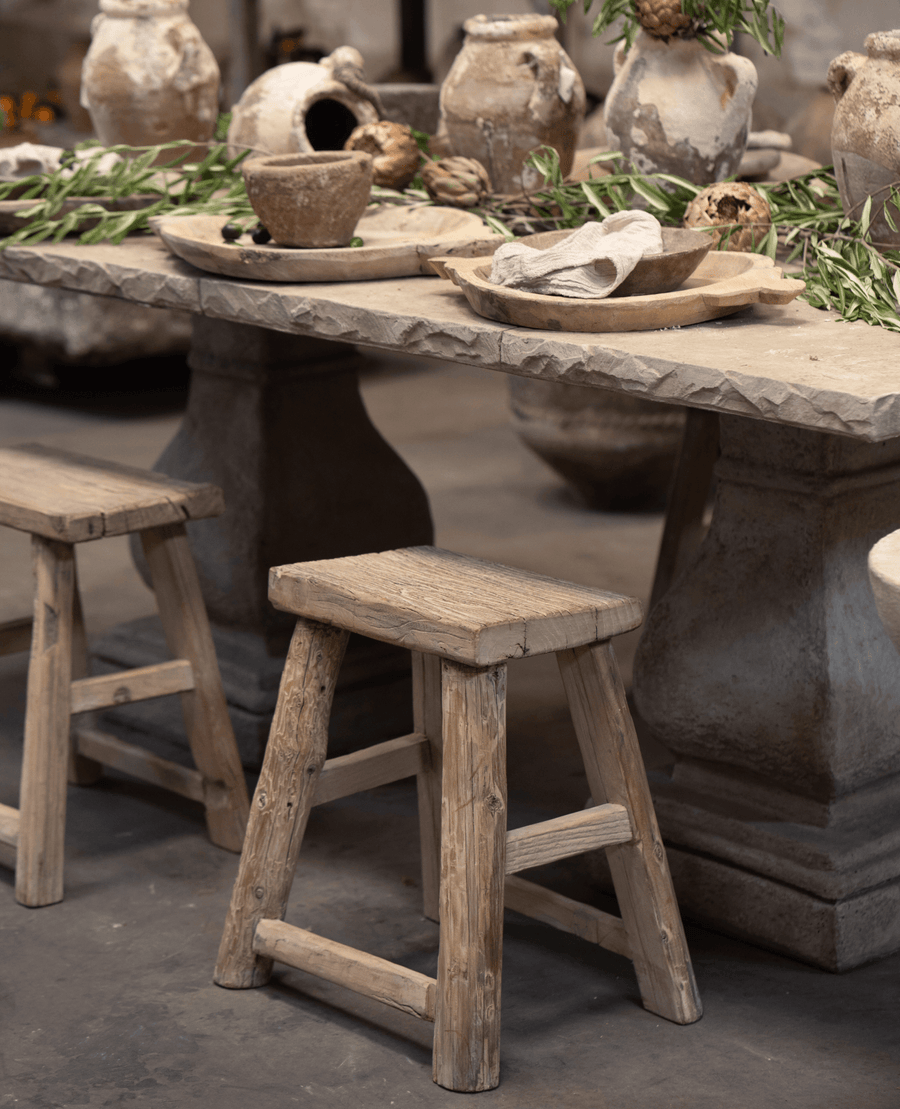 Designed Elm Wood Stool - White Wash from China made of Wood