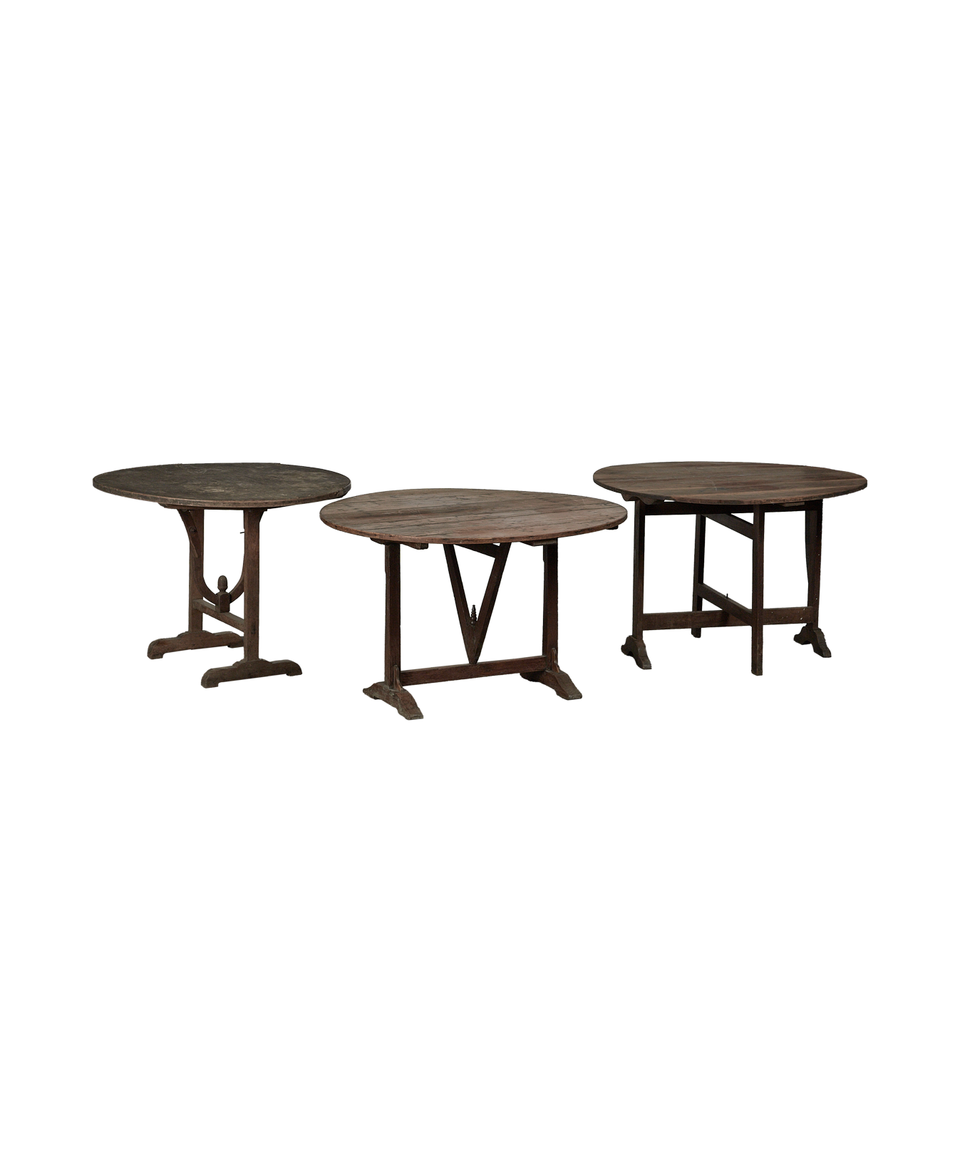 Antique Wine Tasting Table - Round from France made of Wood