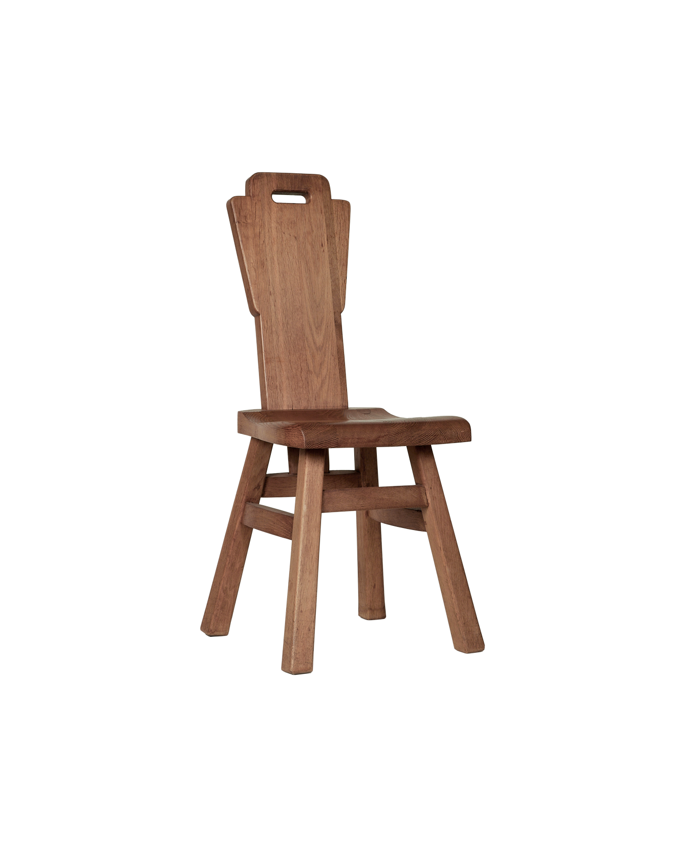 Vintage Brutalist Chair - Tall Back from France made of Wood