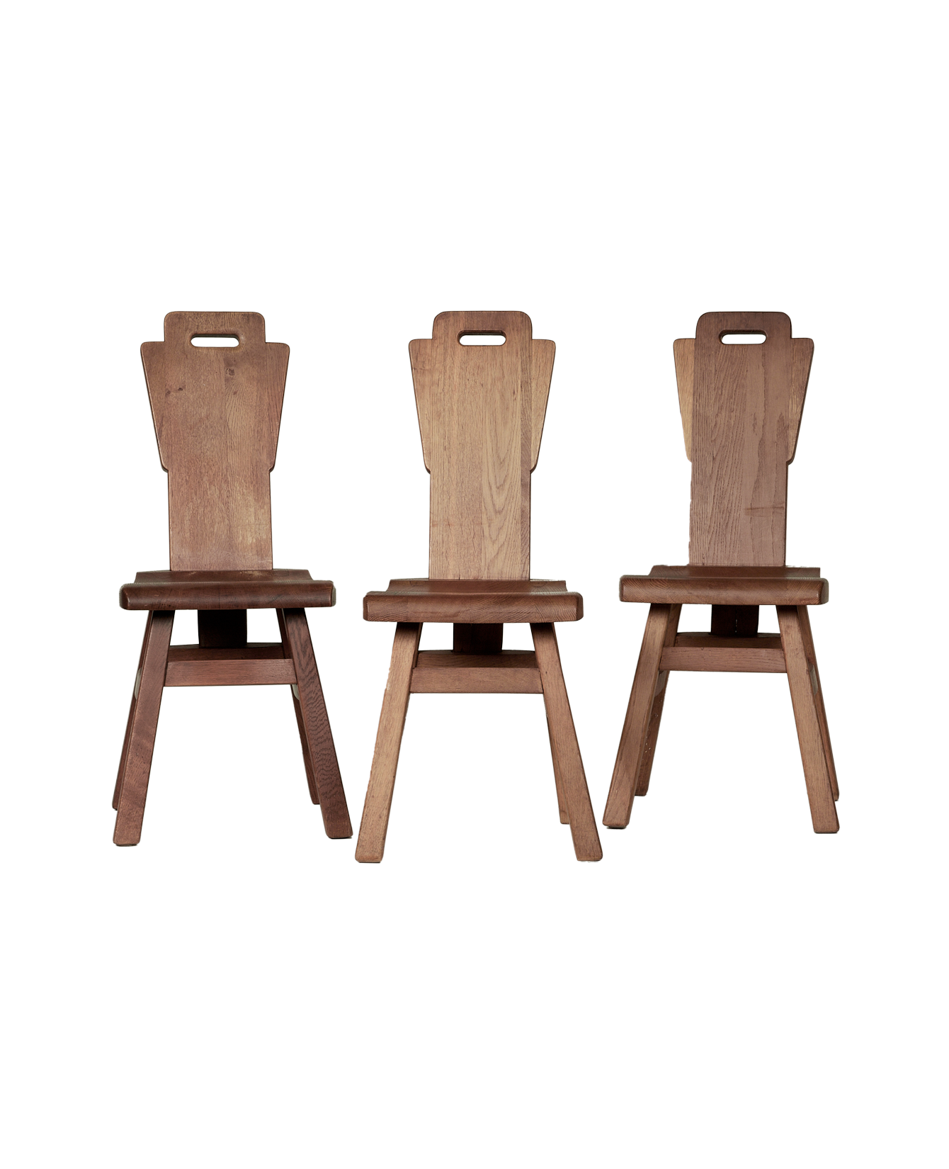 Vintage Brutalist Chair - Tall Back from France made of Wood