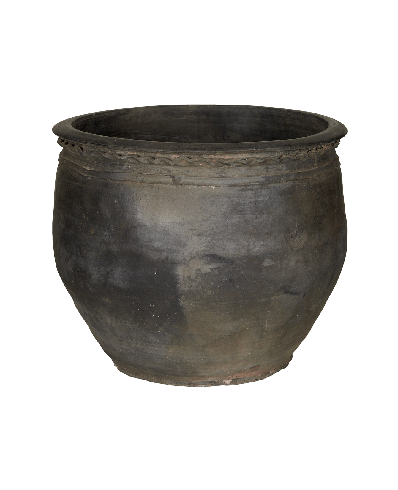 Vintage Wide Mouth Pot - Black from China made of Ceramic