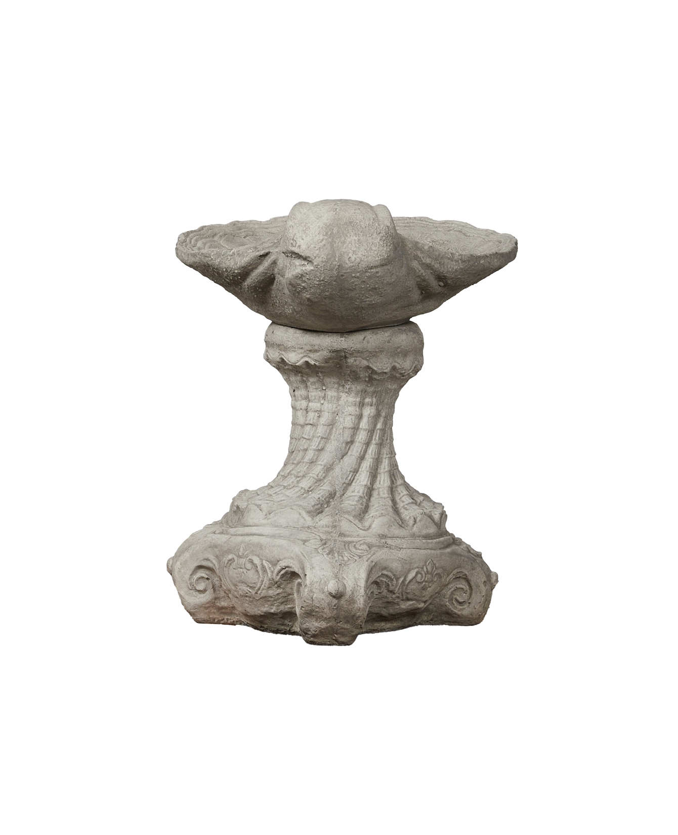 Reproduction Cast Shell Bird Bath from Domestic made of Cement
