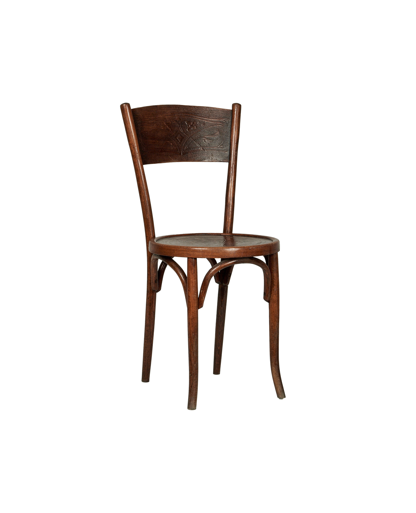 Vintage Embossed Wood Chair from France made of Wood