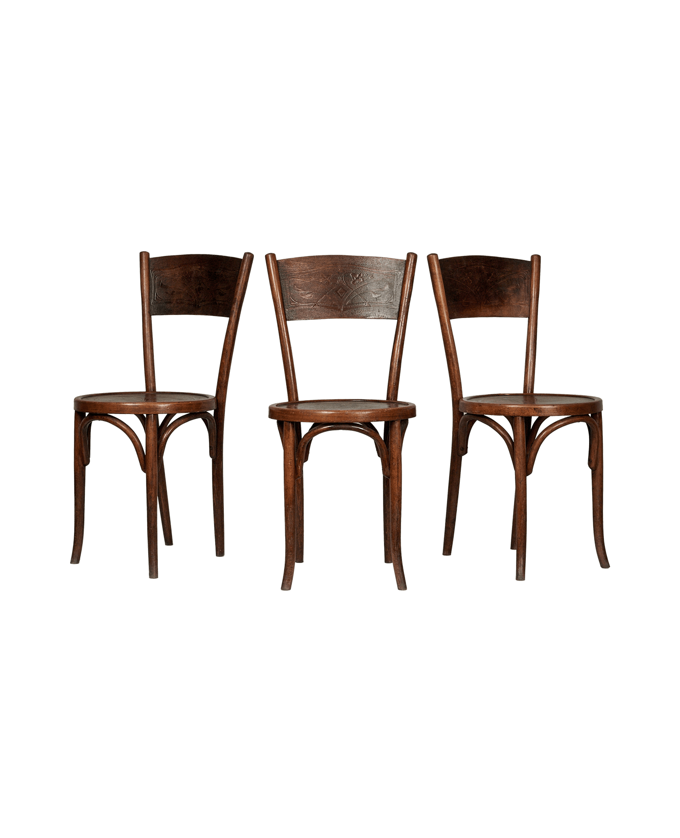 Vintage Embossed Wood Chair from France made of Wood