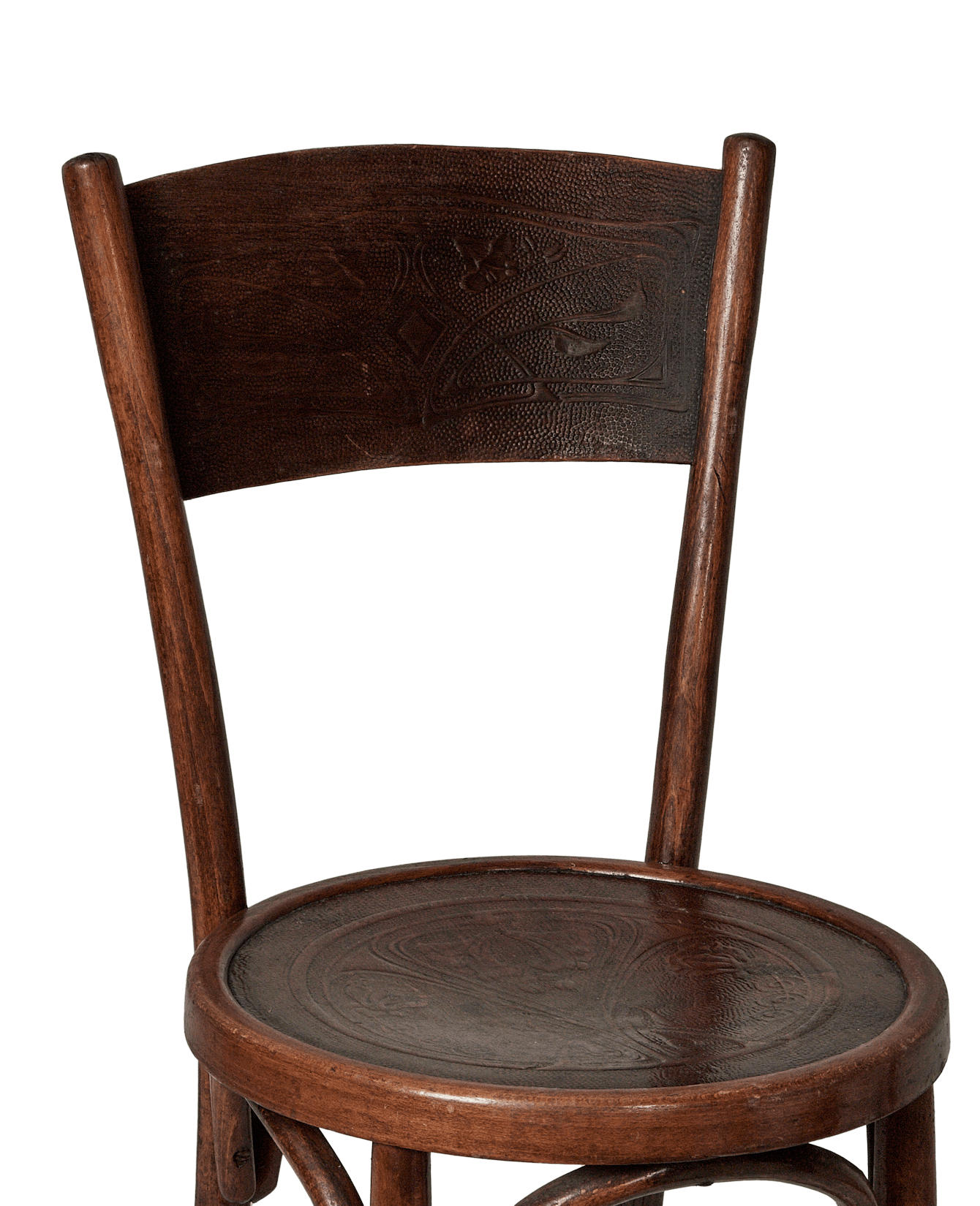 Vintage Embossed Wood Chair from France made of Wood