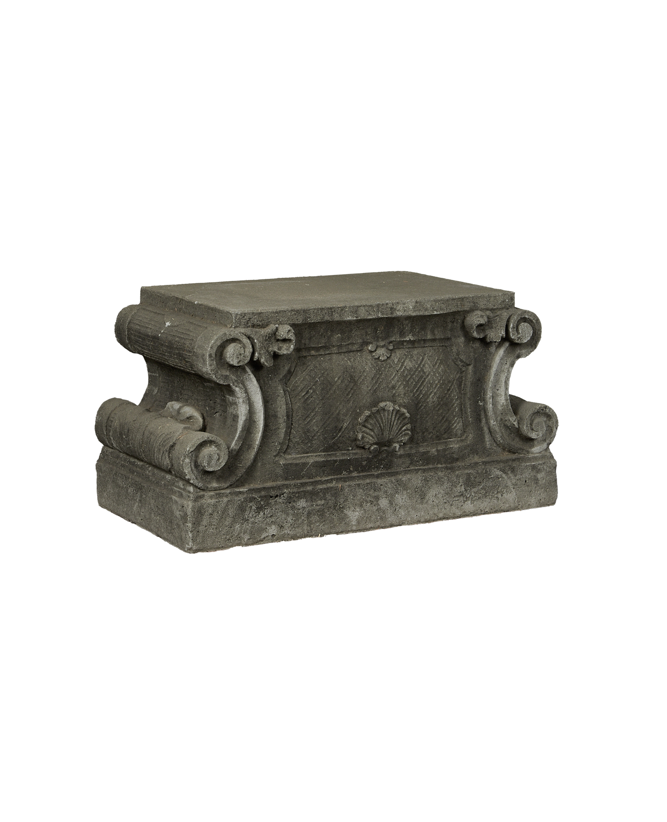 Vintage Scroll Plinth from Domestic made of Cement