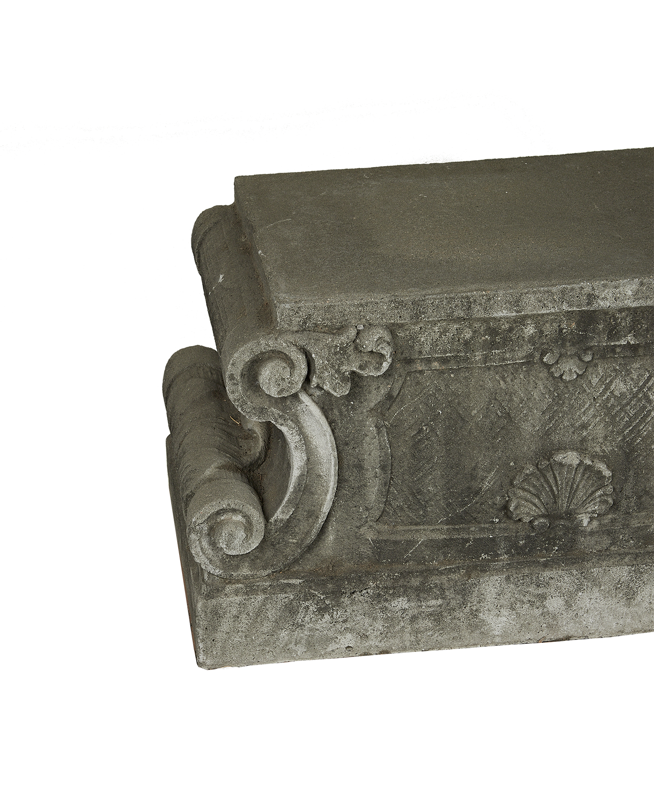 Vintage Scroll Plinth from Domestic made of Cement
