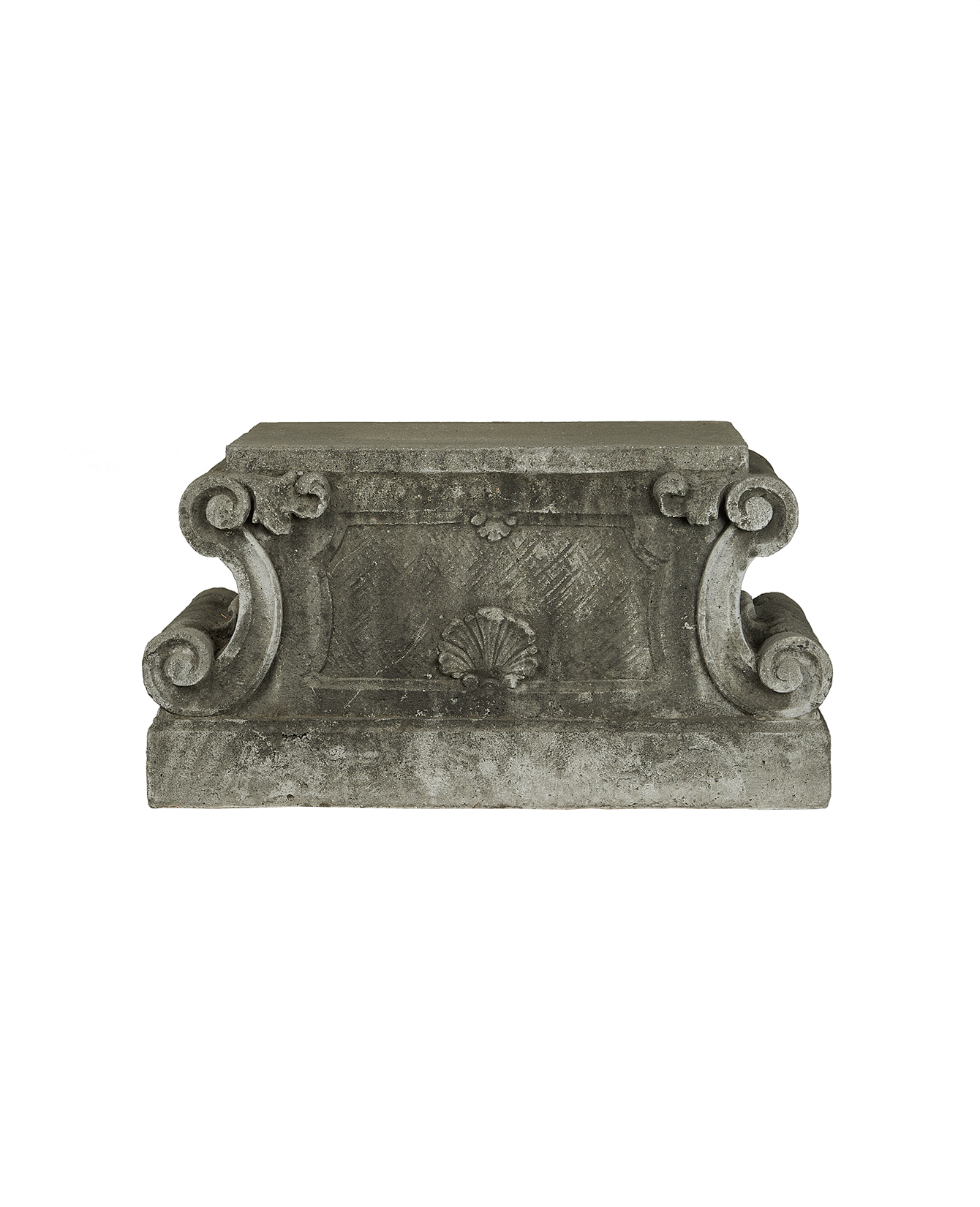 Vintage Scroll Plinth from Domestic made of Cement