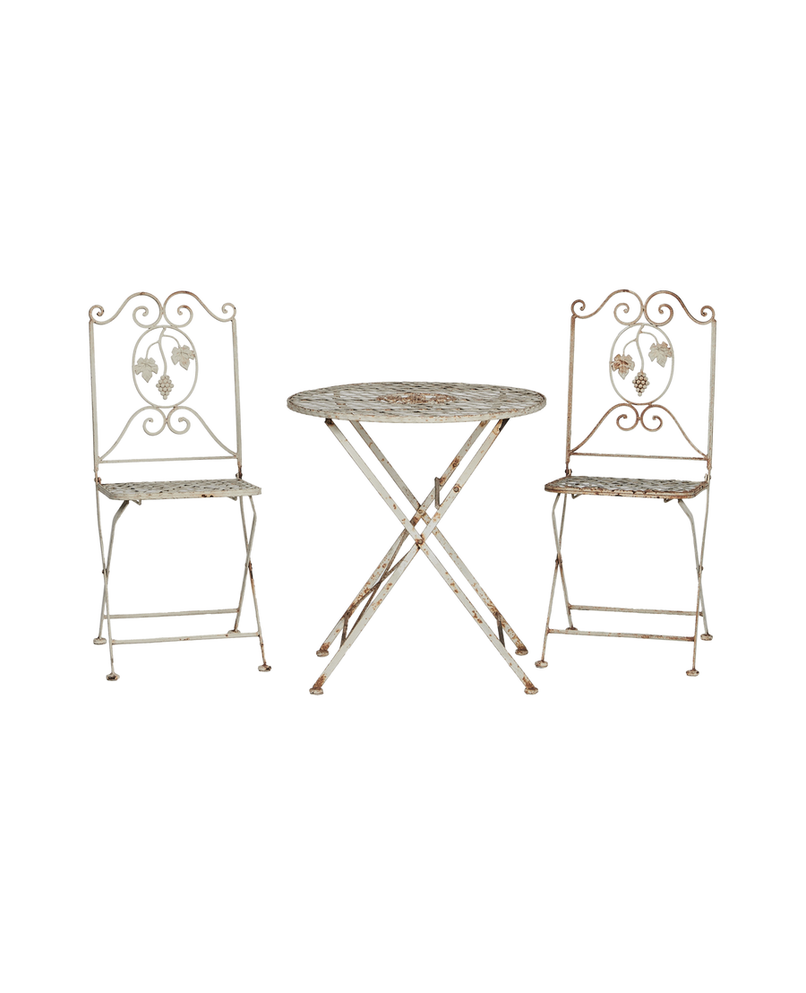 Vintage Metal Bistro Set - 3 Piece from France made of Metal