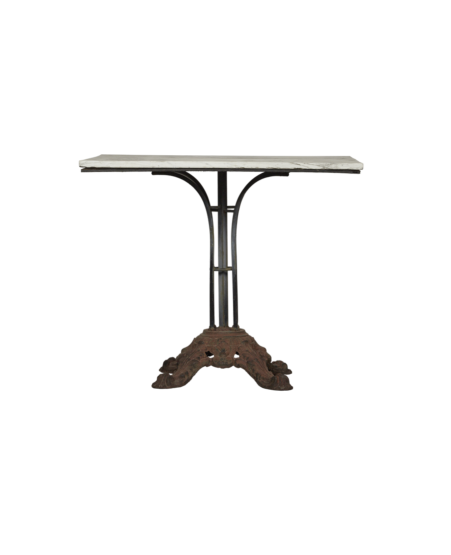 Antique Marble Bistro Dining Table - Square from France made of Marble