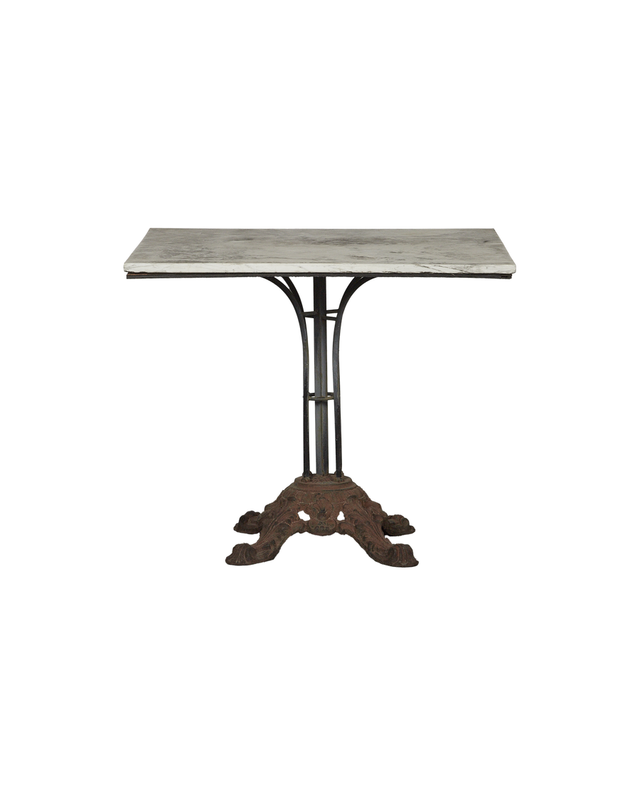 Antique Marble Bistro Dining Table - Square from France made of Marble