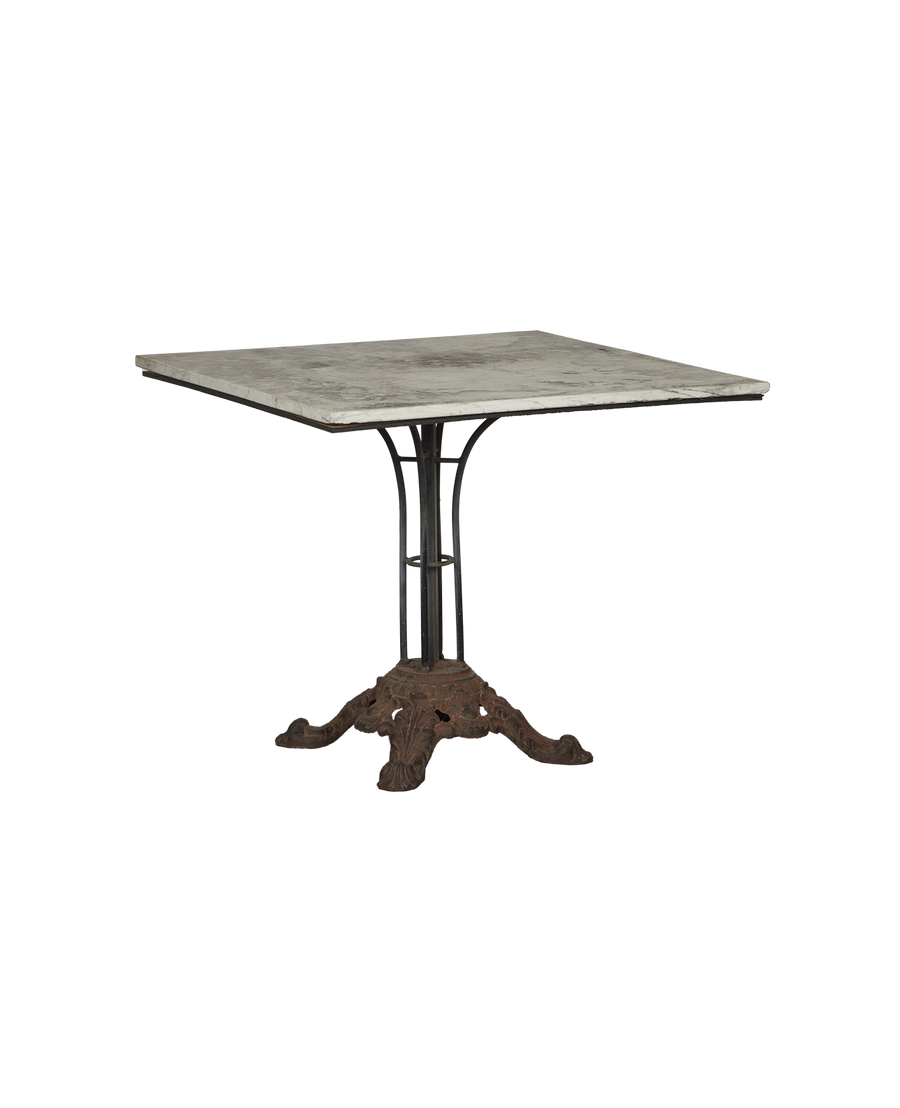 Antique Marble Bistro Dining Table - Square from France made of Marble