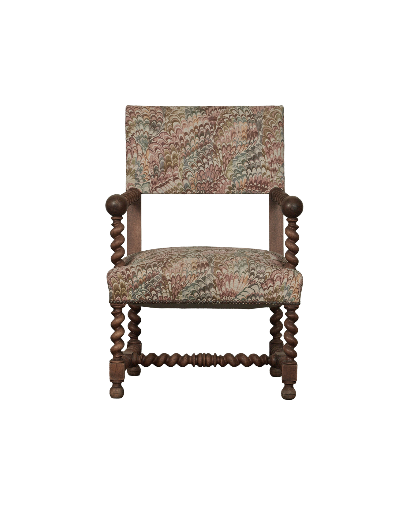 Vintage Barley Twist Chair from France made of Upholstery