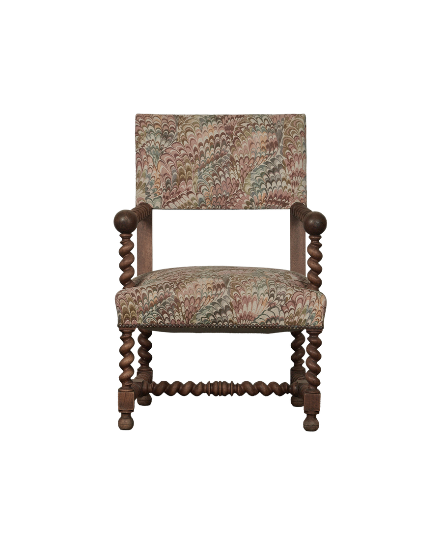 Vintage Barley Twist Chair from France made of Upholstery