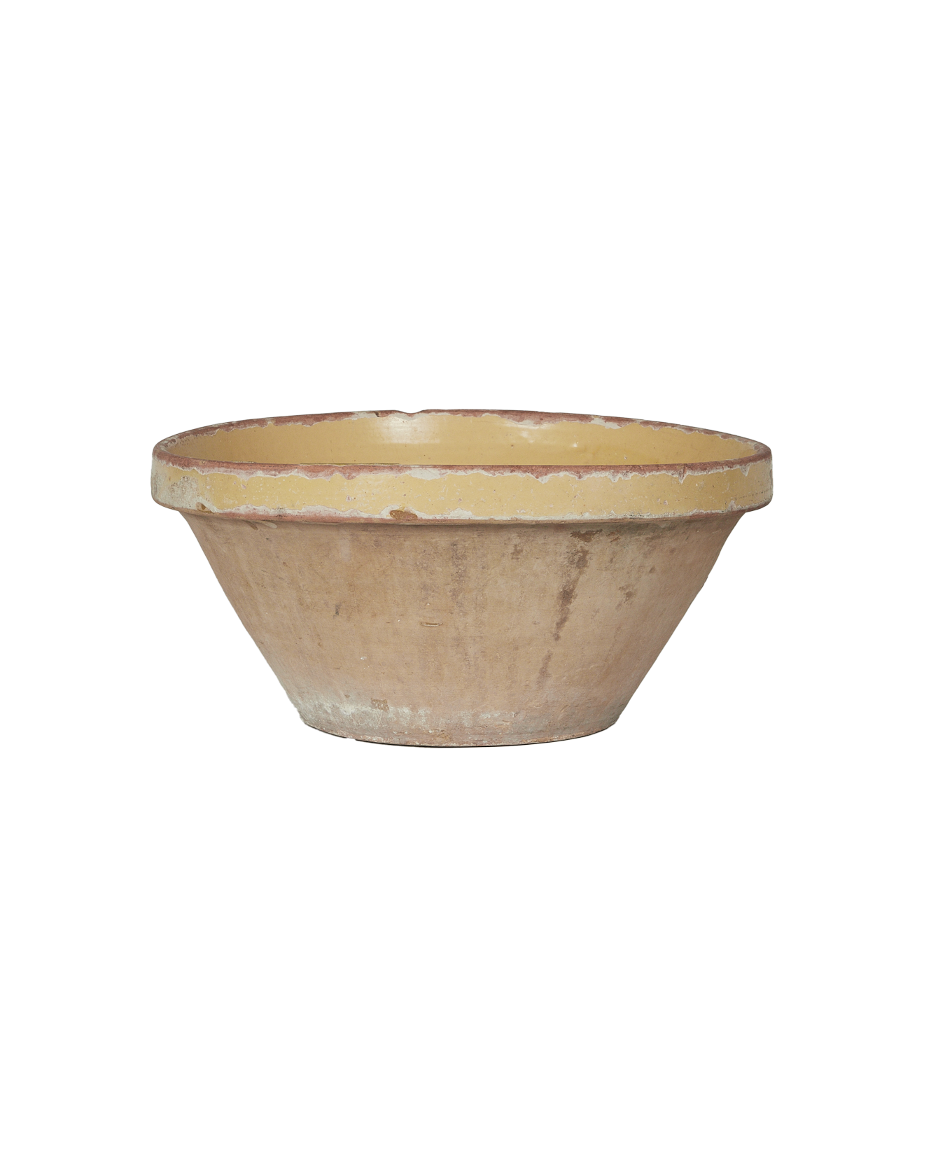 Antique Serving Bowl - Yellow Ochre Glaze from France made of Ceramic