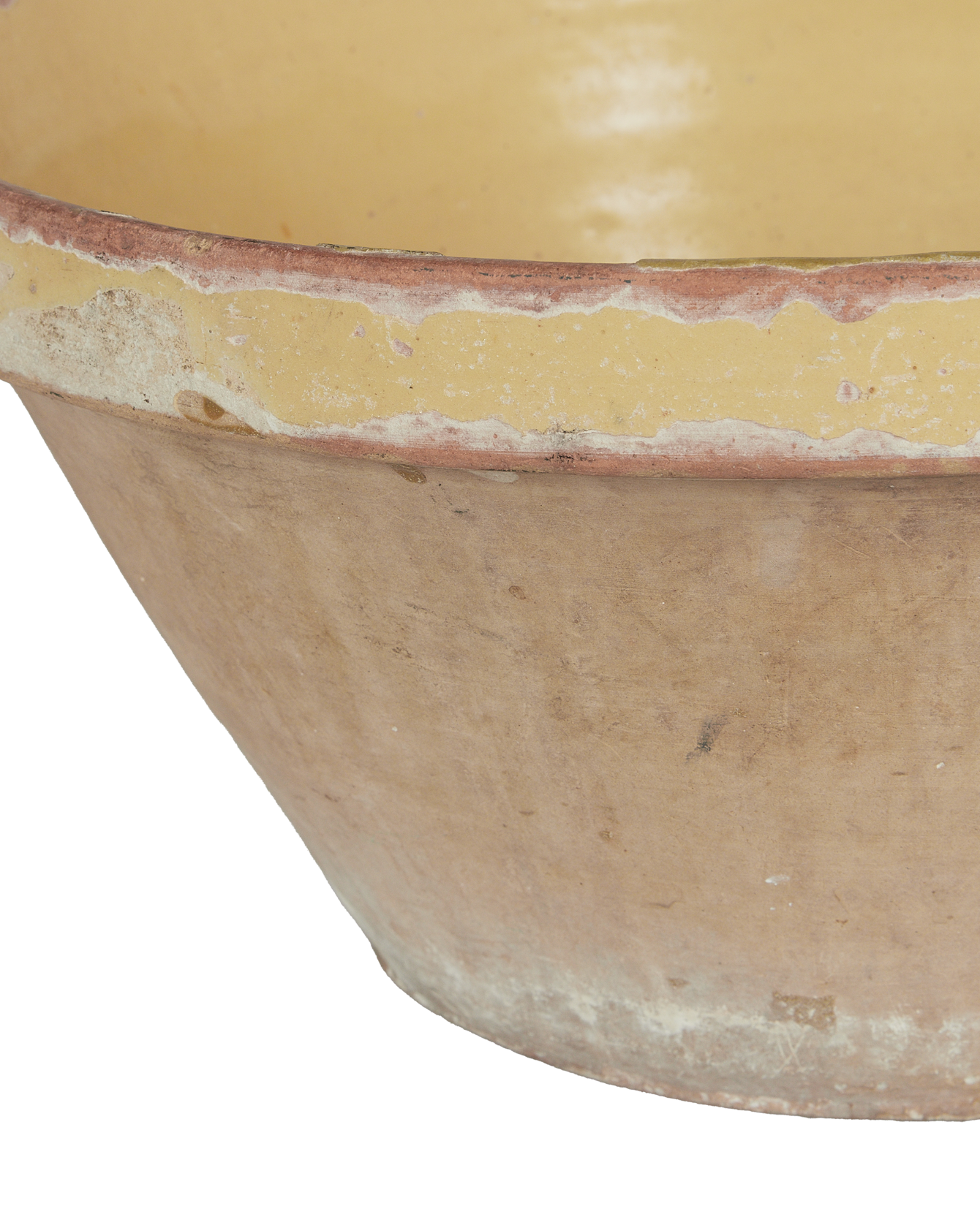 Antique Serving Bowl - Yellow Ochre Glaze from France made of Ceramic