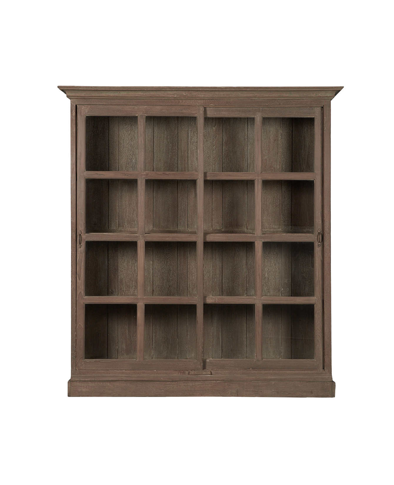 Vintage Wood & Glass Cabinet - Natural from India made of Acacia Wood