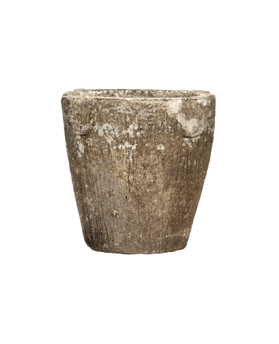 Antique Stone Mortar Planter from France made of Stone
