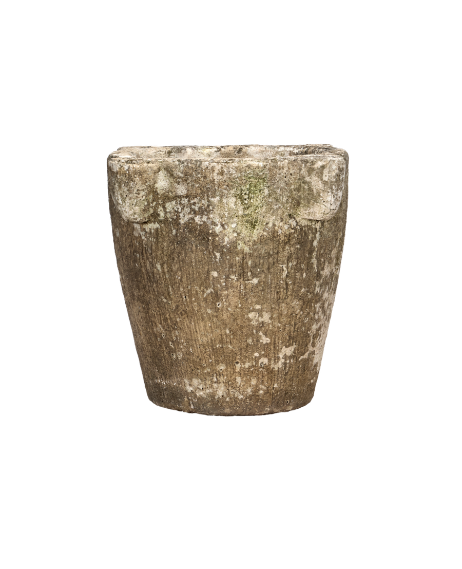 Antique Stone Mortar Planter from France made of Stone
