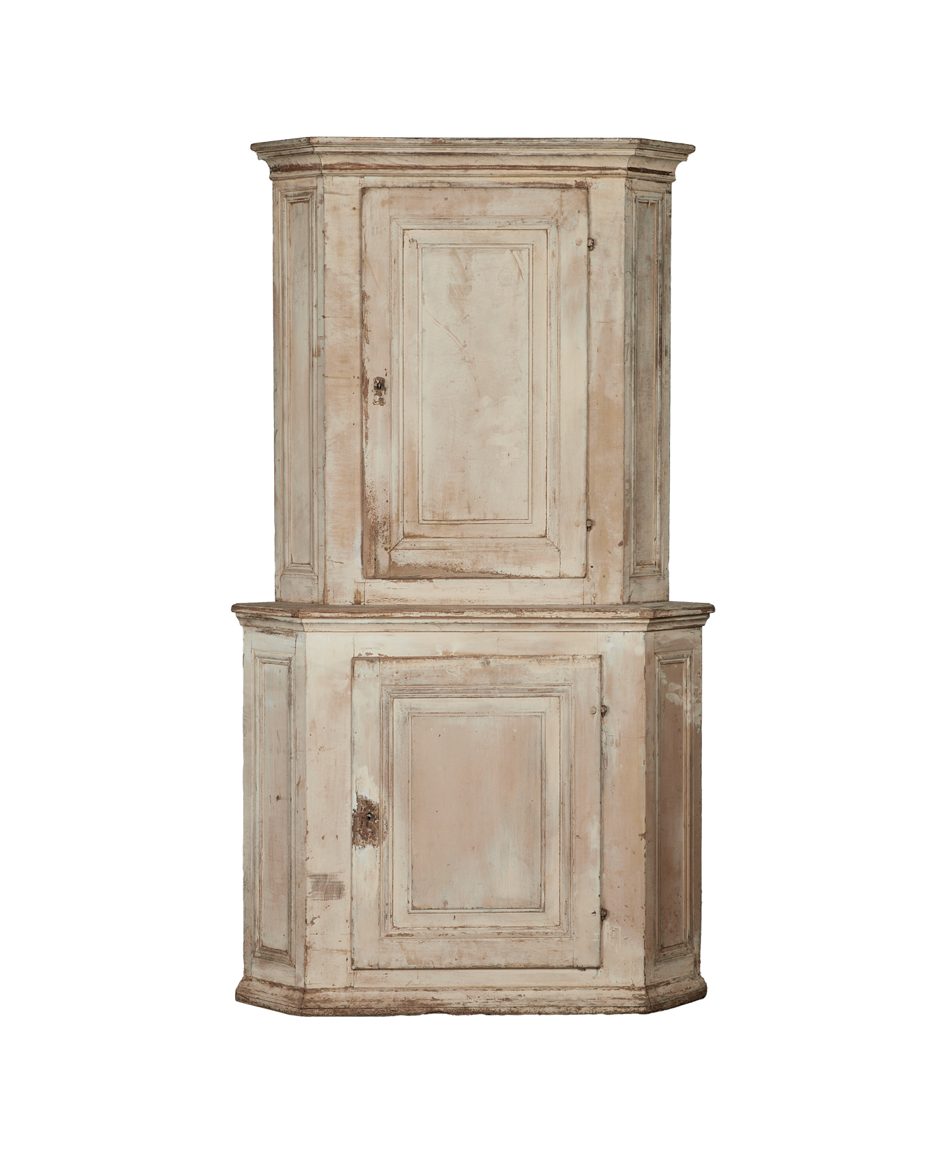 Antique Painted Corner Cabinet from France made of Wood