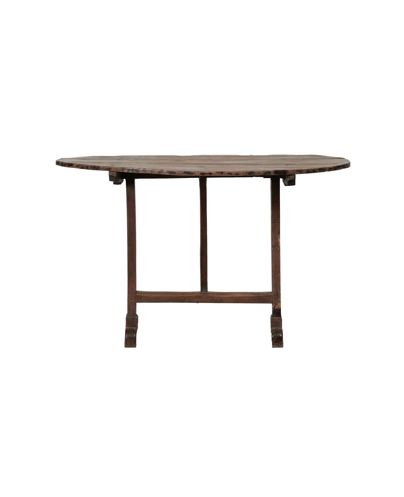Vintage Wine Tasting Table - Oval from France made of Wood