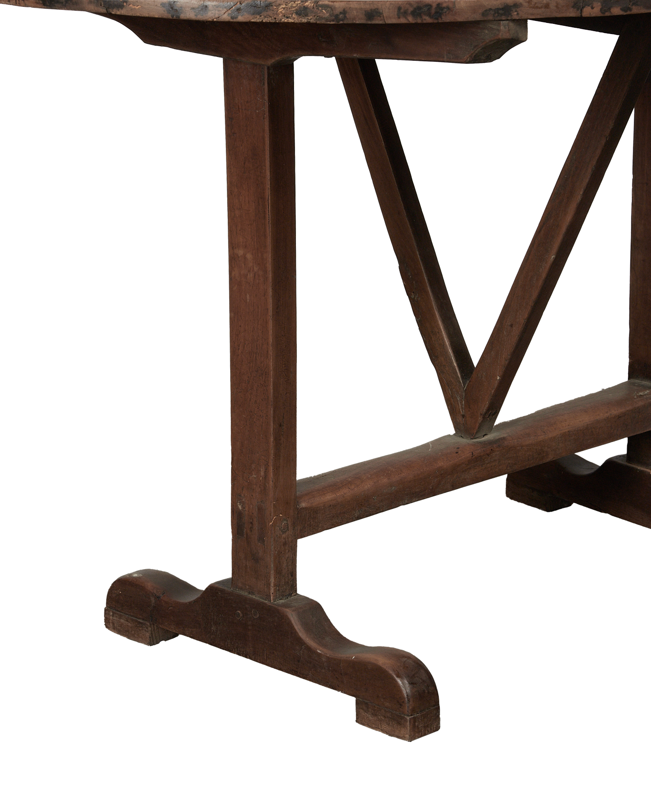Vintage Wine Tasting Table - Oval from France made of Wood