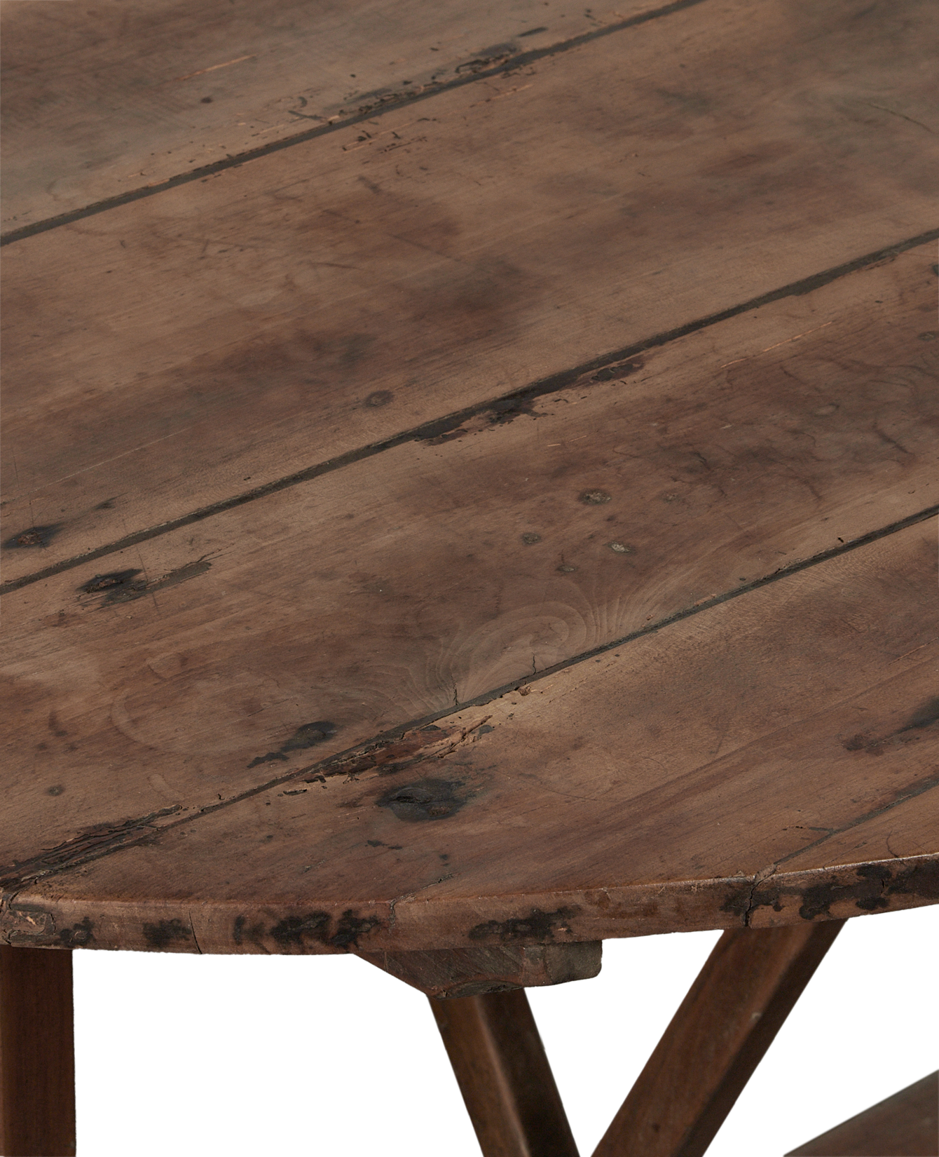 Vintage Wine Tasting Table - Oval from France made of Wood