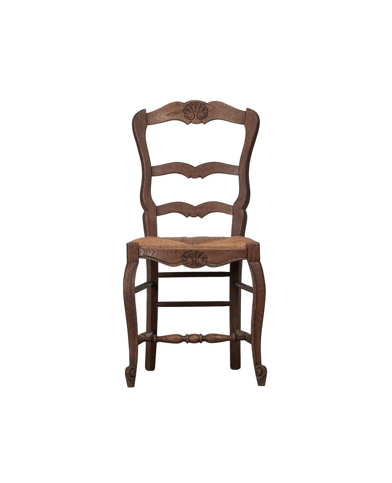 Antique Rush Chair - Embossed Shell from France made of Wood