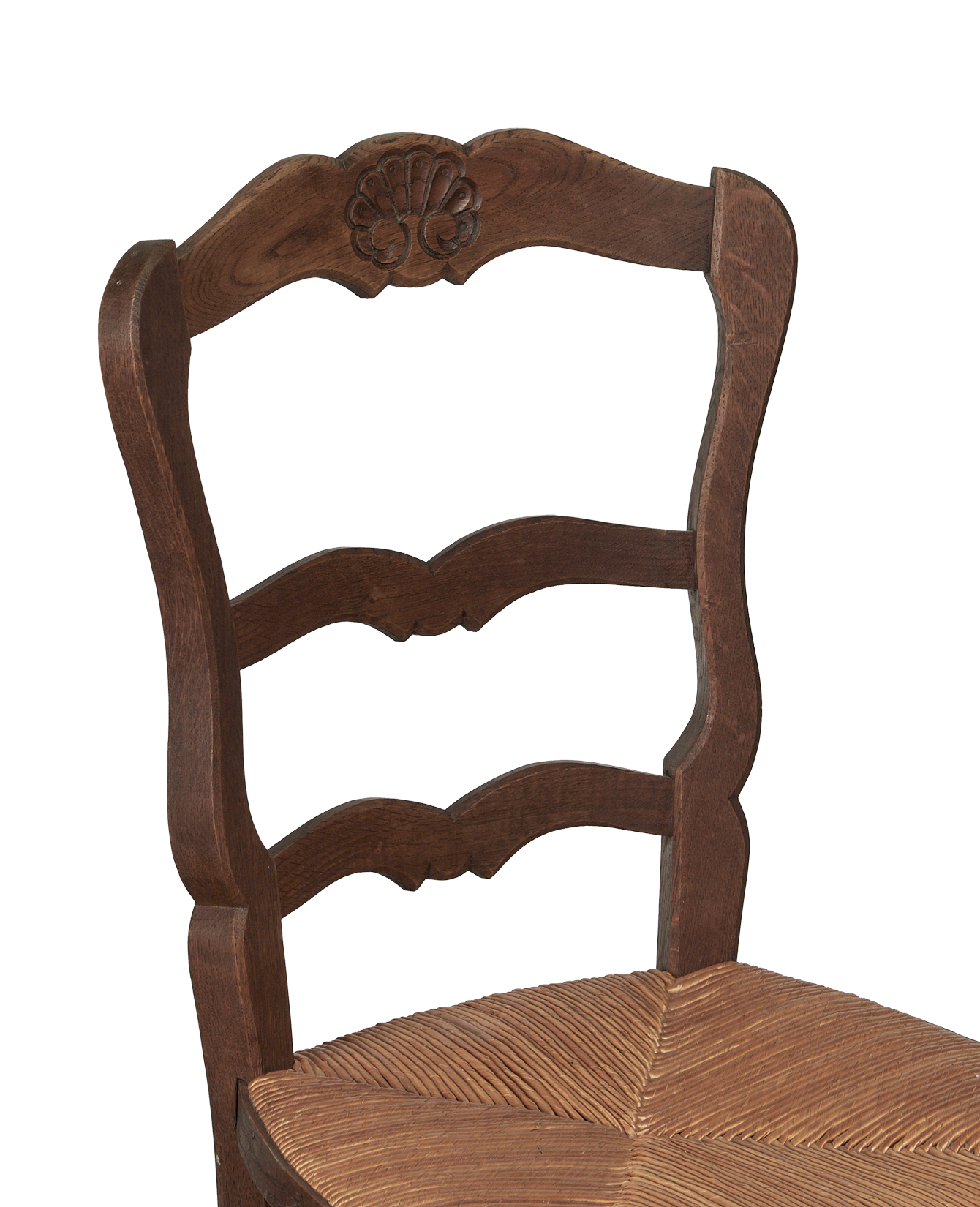 Antique Rush Chair - Embossed Shell from France made of Wood