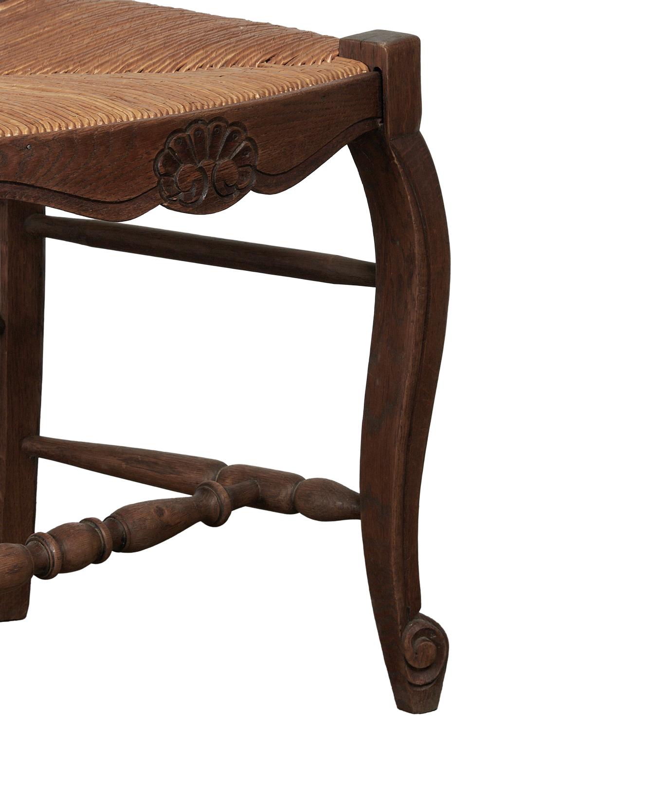 Antique Rush Chair - Embossed Shell from France made of Wood