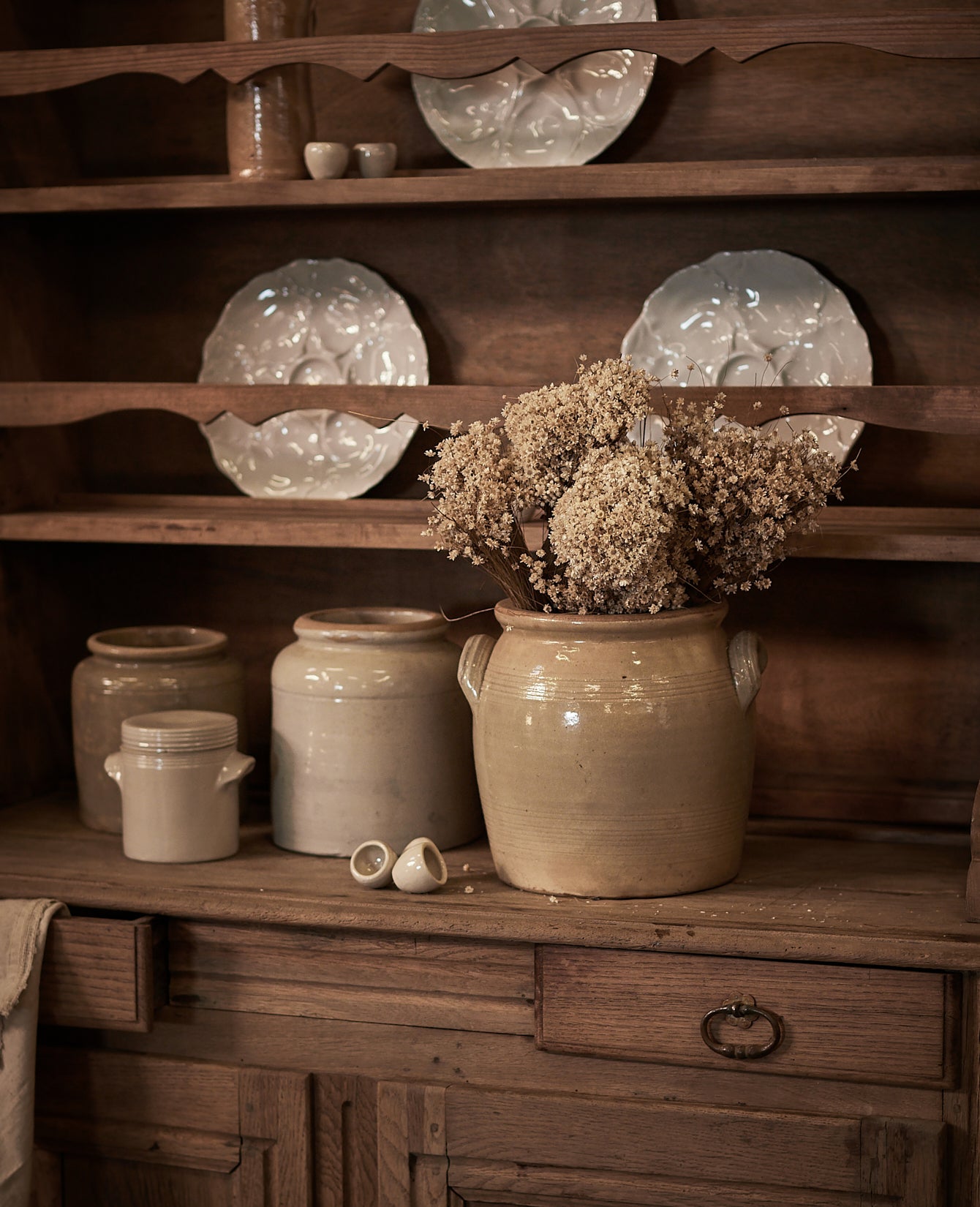 Antique Confit Jar - Gris from France made of Ceramic