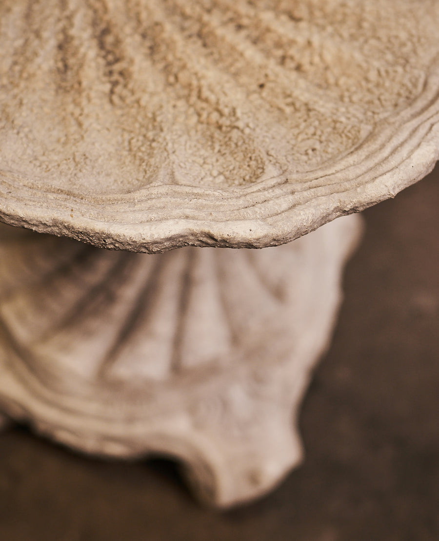 Reproduction Cast Shell Bird Bath from Domestic made of Cement