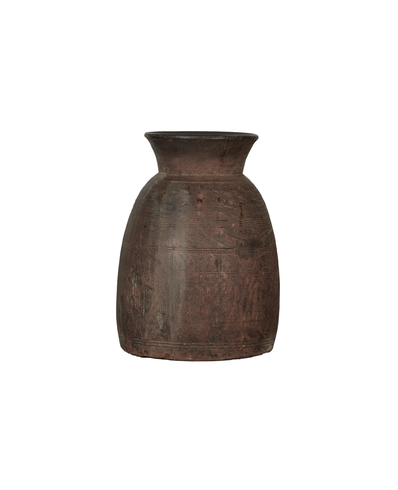 Vintage Teak Vase - Natural from India made of Wood