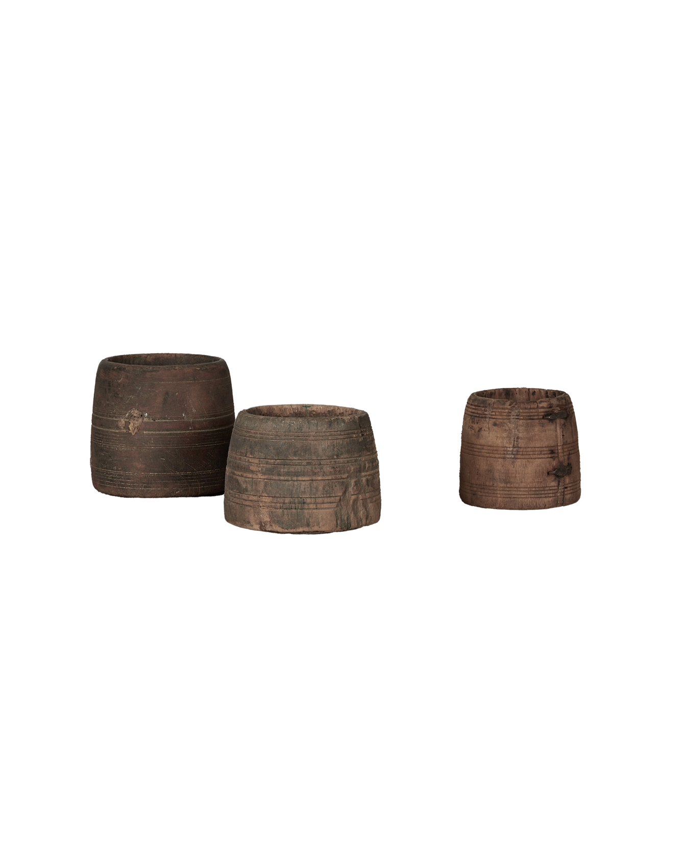 Vintage Teak Pot - Natural from India made of Wood