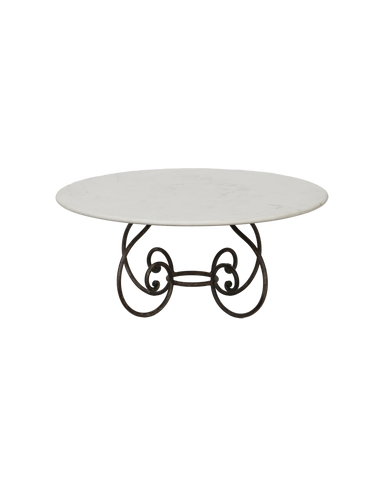 Designed Romeo Marble Coffee Table from India made of Iron & Weathered Marble