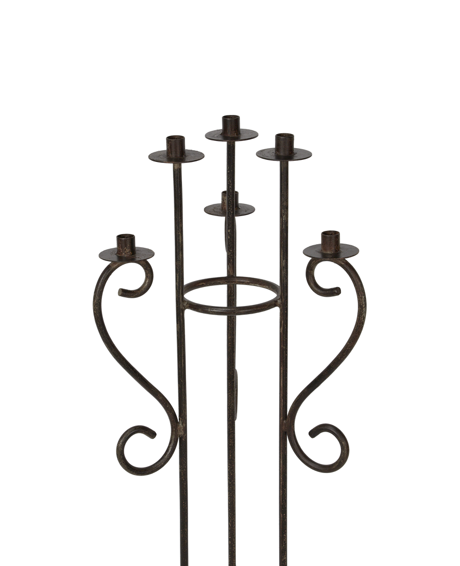 Designed Lumière Floor Candelabra from India made of Hand-forged Iron