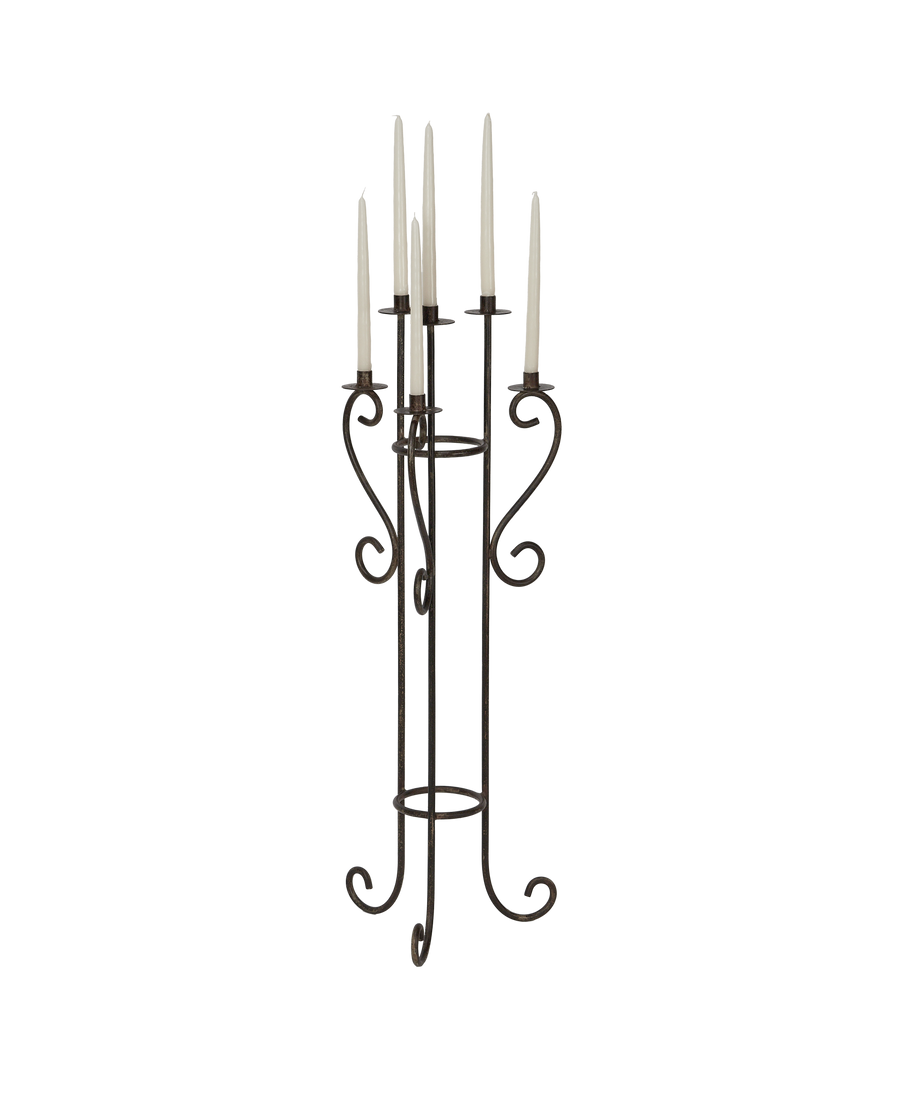 Designed Lumière Floor Candelabra from India made of Hand-forged Iron