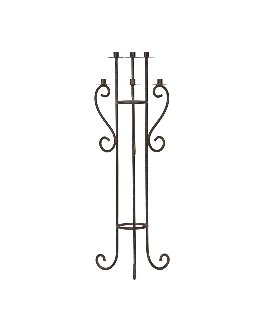 Designed Lumière Floor Candelabra from India made of Hand-forged Iron