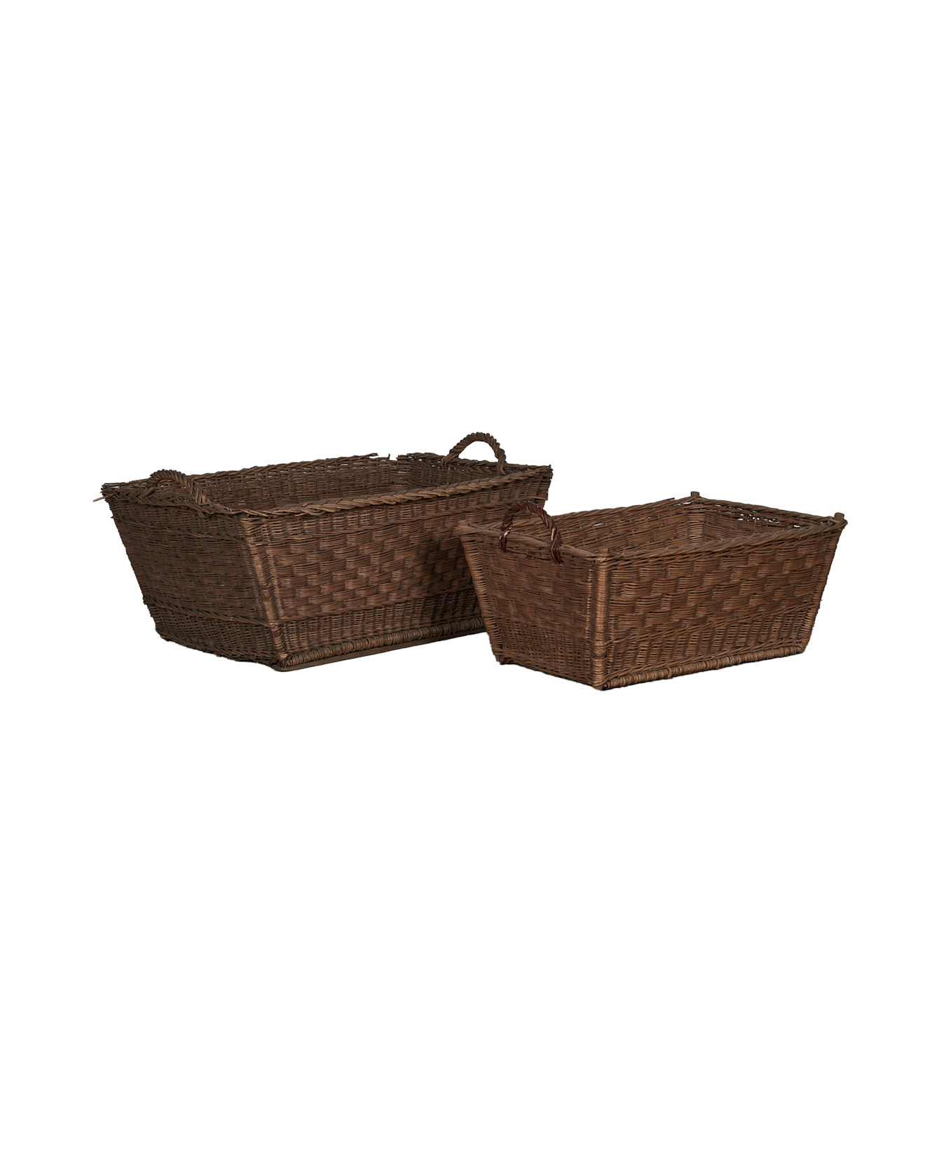 Vintage Laundry Basket - Rectangle from Greece made of Wicker