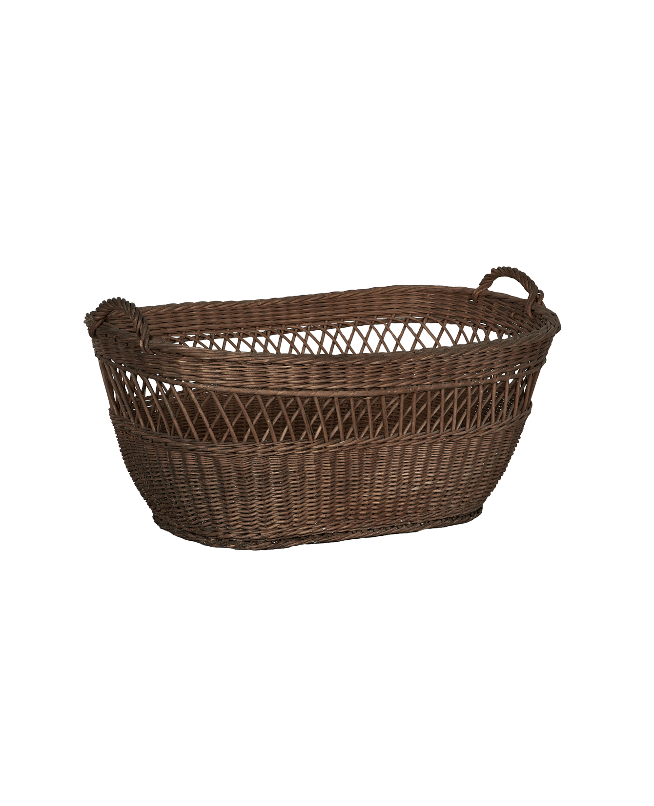 Vintage Laundry Basket - Oval from Greece made of Wicker